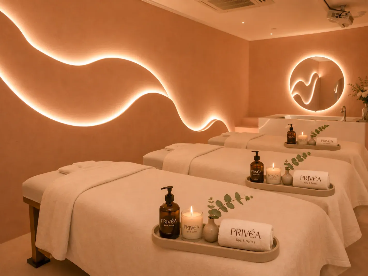 Reverie Suite group massage beds